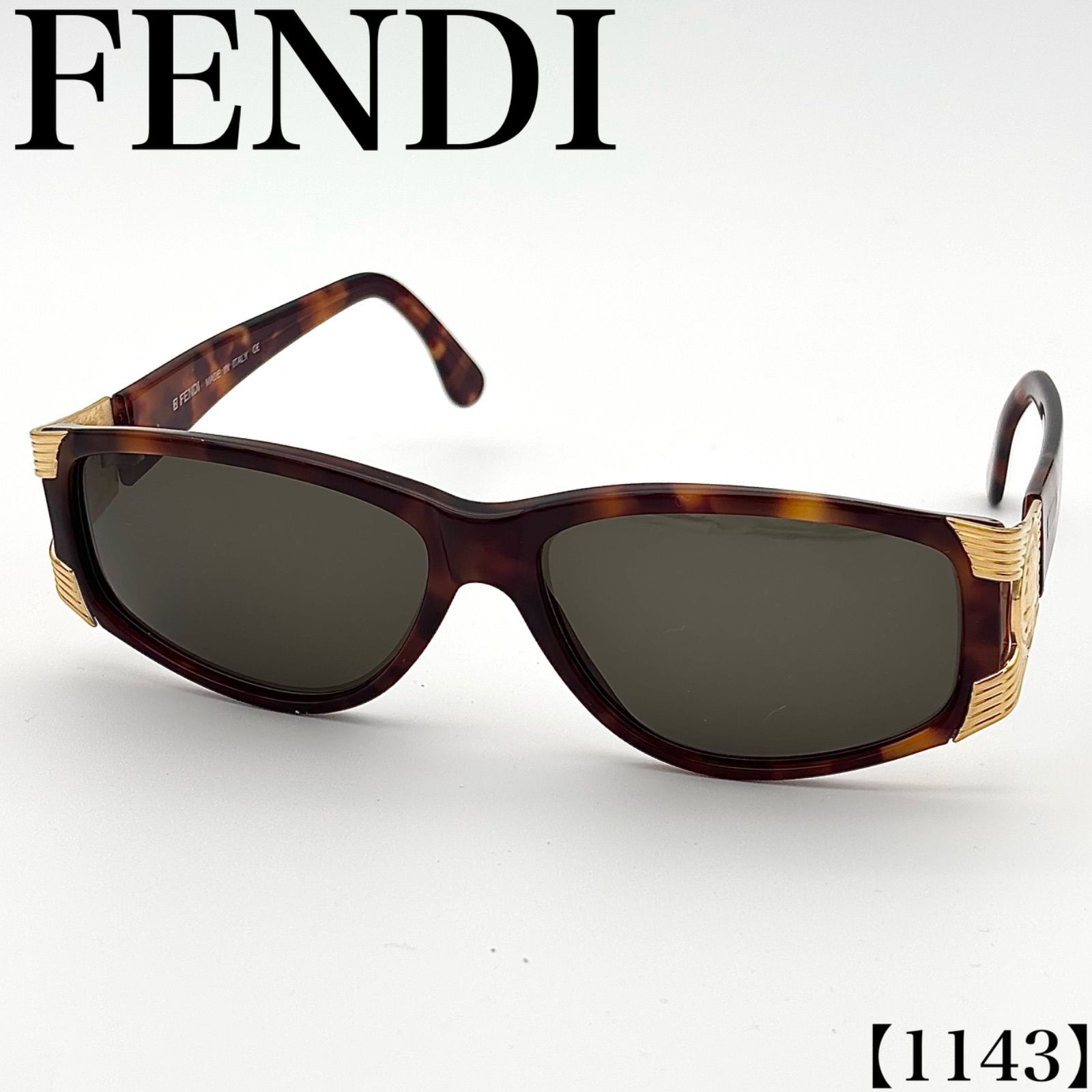 フェンディ FENDI アイウェア Eyewear サングラス Sunglasses メガネ eyeglasses レディース クリーニング済 Cleaned 00s y2k べっ甲柄 ブラウン ゴールド FS231 118 1143