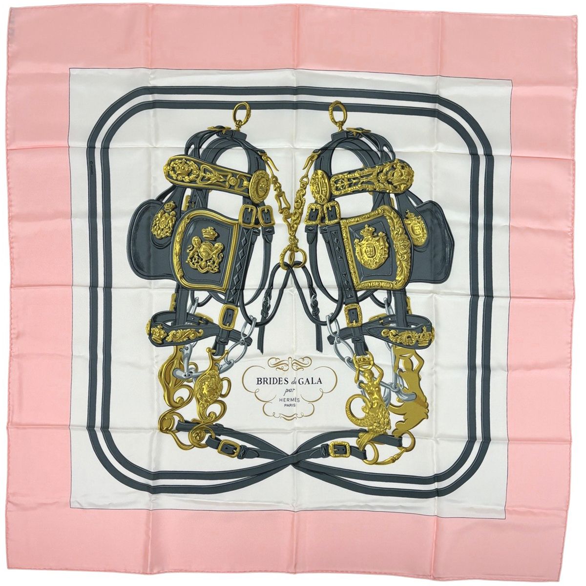 エルメス HERMES カレ90 BRIDES de GALA 式典用馬勒 馬具 スカーフ
