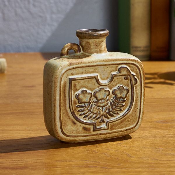 雑貨 陶器 かしわ窯 With a grip square Vase squre Vse 花瓶 一輪挿し