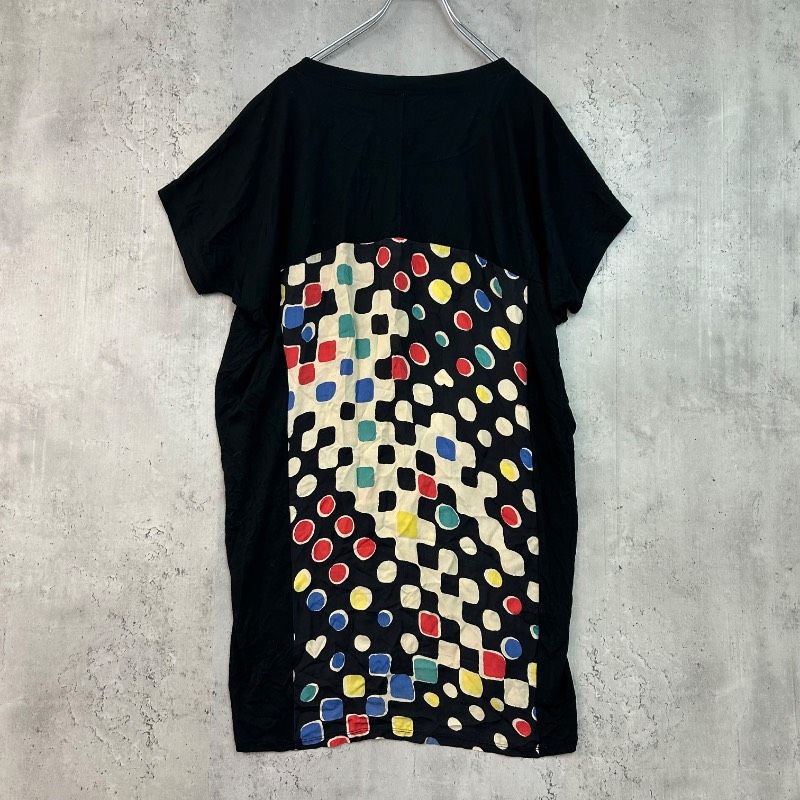 TSUMORI CHISATO ツモリチサト 2 ドット柄ワンピース ブラック 半袖
