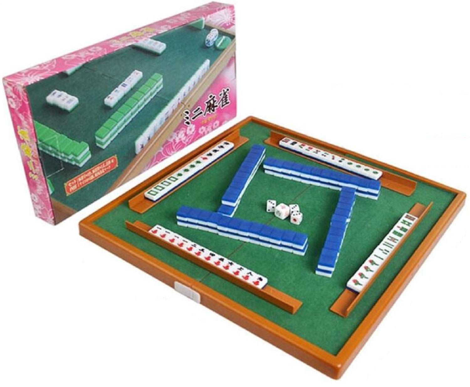 31.5×31.5×1.5cm) 携帯用 持ち運び 軽量 麻雀牌セット 麻雀マット