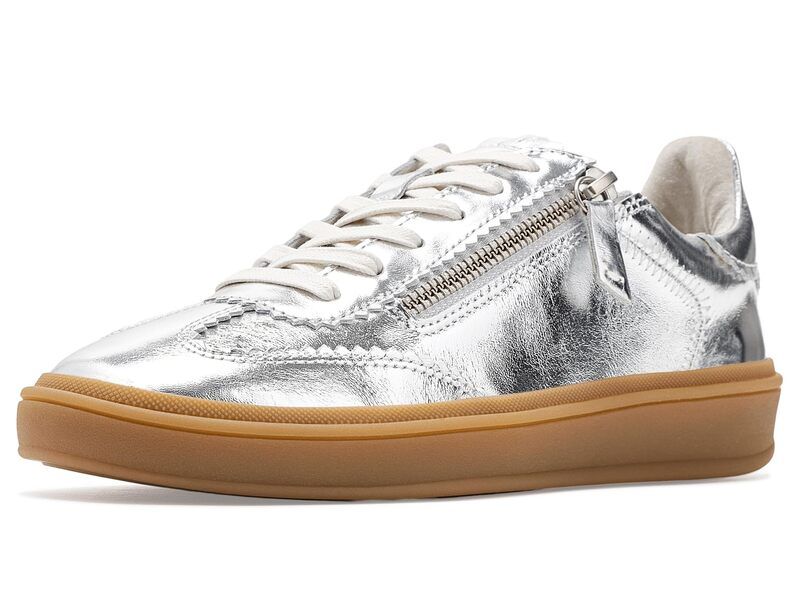 ジョンストンアンドマーフィー レディース シューズ スニーカー レース Johnston Murphy Ashley SideZip LaceUp Silver Metallic シルバー