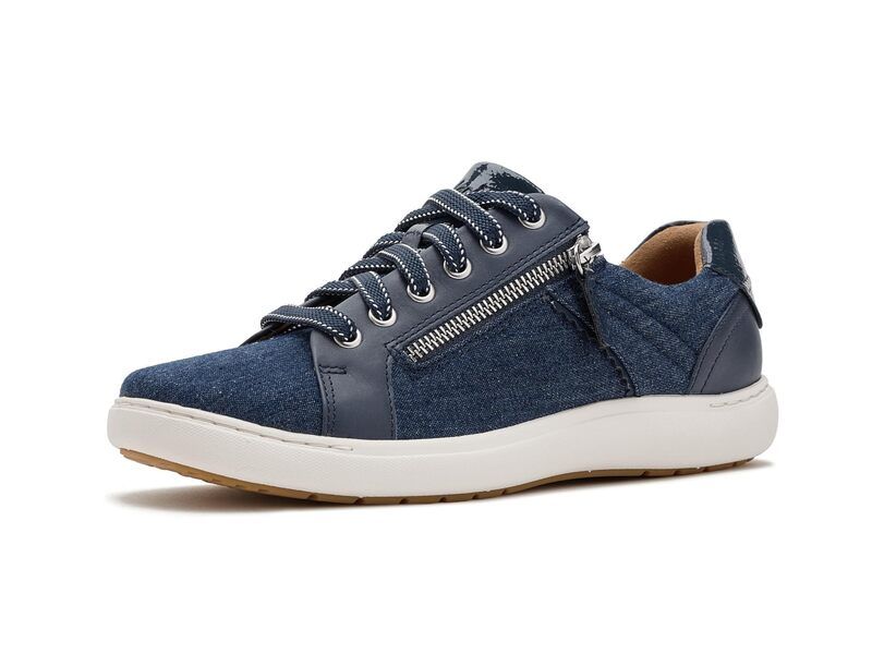 クラークス レディース シューズ スニーカー Clarks Nalle Zen Dark Denim Textile デニム