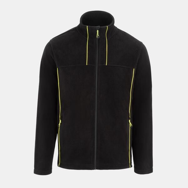ダンロップ メンズ アウター ジャケット・ブルゾン フリース Dunlop Mens Micro Fleece HiVis Long Sleeve Softshell Jacket Black ブラッ