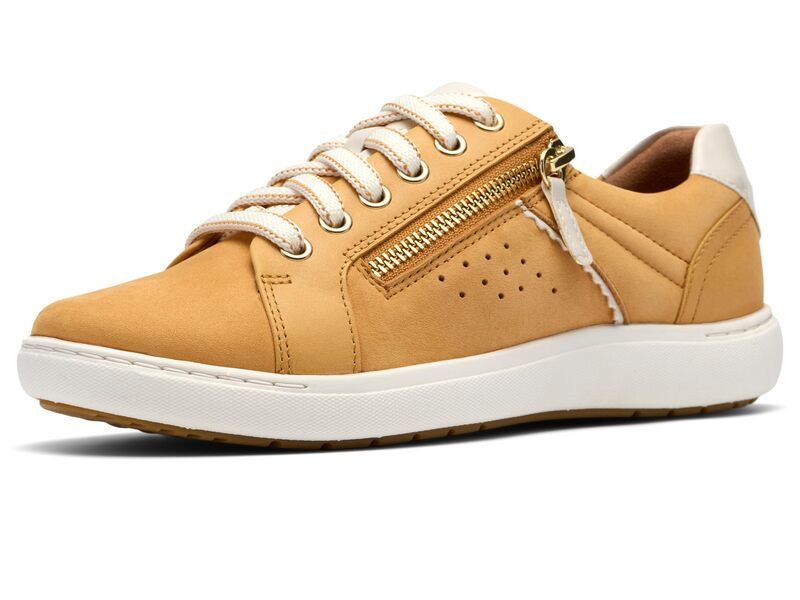 クラークス レディース シューズ スニーカー Clarks Nalle Zen Yellow Nubuck イエロー
