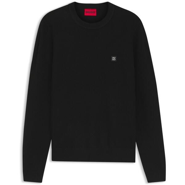 フューゴ メンズ アウター ニット・セーター クルーネック ウール ロゴ Hugo Womens HUGO Crew Neck Wool Jumper with Logo Detail Setal B