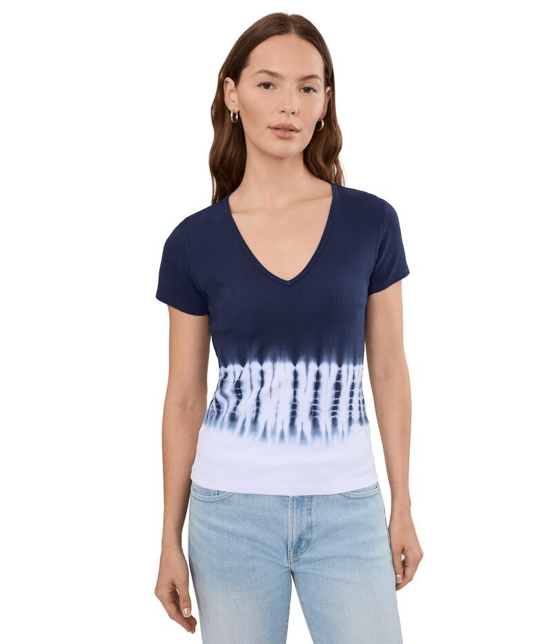 リラピー レディース トップス シャツ Vネック Lilla P Bamboo Dye Short Sleeve VNeck Navy Dye ネイビー