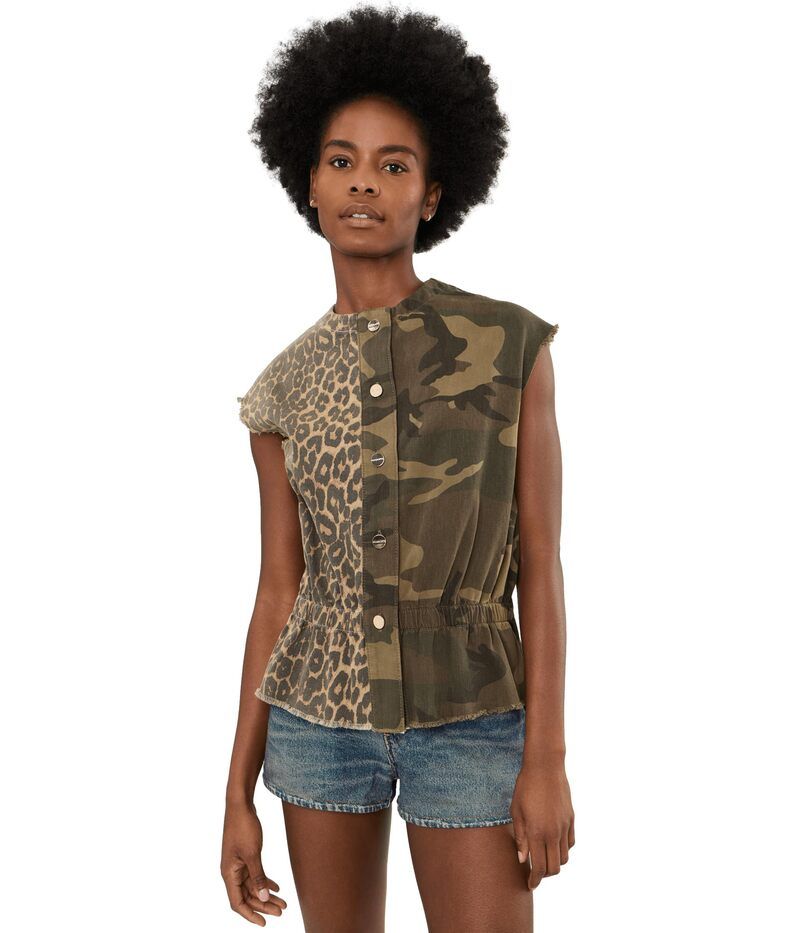 オールセインツ レディース トップス シャツ コート AllSaintsofi Waistcoat Camo Leppo Green グリーン