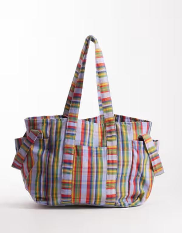 フリーピープル レディース バッグ プリント Free People oksana multi printote bag mix check Blue Mix ブルー 17,140円