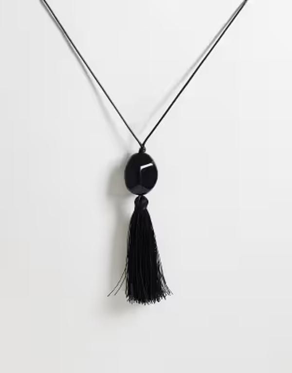 デザインビーロンドン レディース アクセサリー ネックレス・チョーカー・ペンダントトップ レース DesignB London cord necklace with resin and tassel