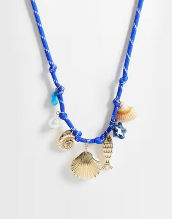 デザインビーロンドン レディース アクセサリー ネックレス・チョーカー・ペンダントトップ レース DesignB London sea charms cord necklace BLUE ブルー