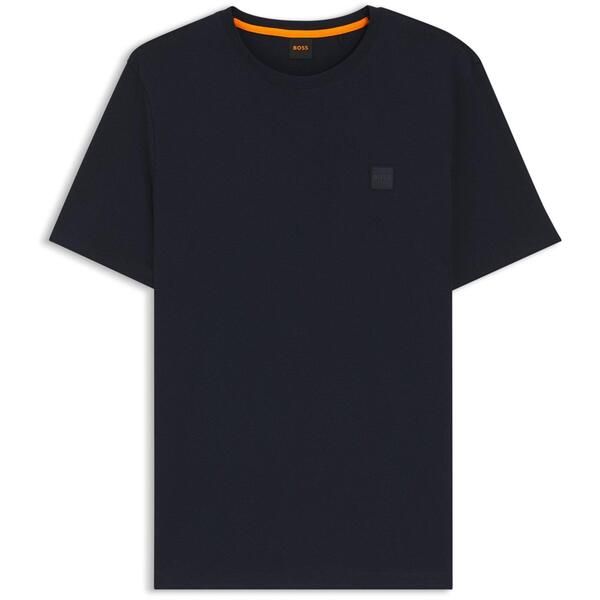 ボス メンズ トップス Tシャツ コットン ロゴ Boss Mens BOSS ORANGE Tales TShirt with Logo Patch Premium Cotton Dark Blue