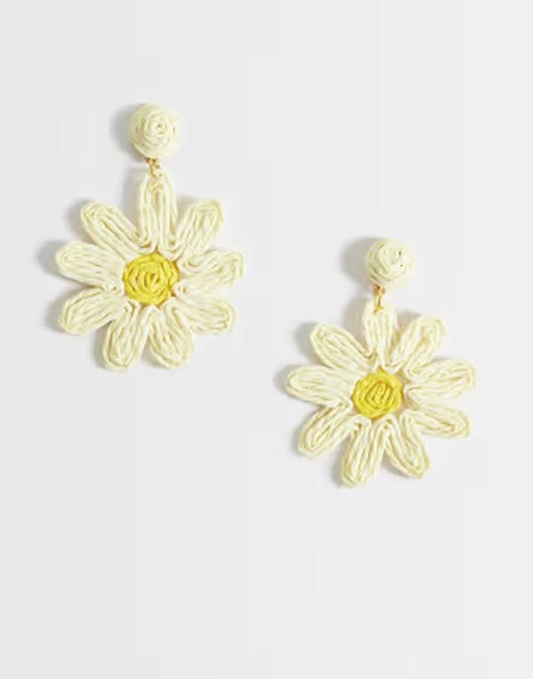 デザインビーロンドン レディース アクセサリー ピアス・イヤリング DesignB London yellow raffia flower earrings YELLOW イエロー