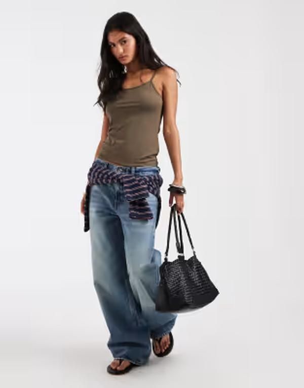 オンリー レディース トップス シャツ ONLY cami top in light Canteen ブラウン
