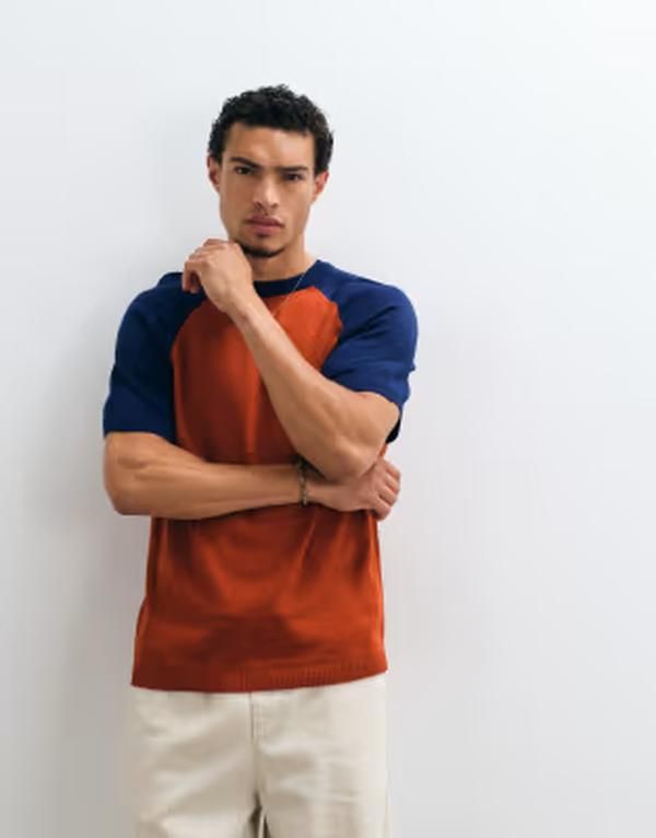 エイソス メンズ トップス Tシャツ ニット ASOS DESIGN relaxed knitshirt and RED レッド 10,636円