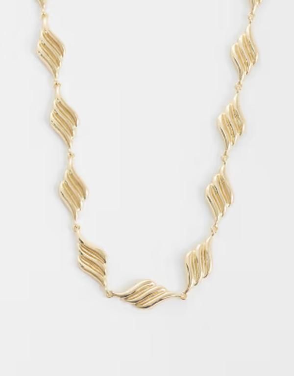エイソス レディース アクセサリー ネックレス・チョーカー・ペンダントトップ レース ASOS DESIGNecklace with twisted chain links tone GOLD ゴール