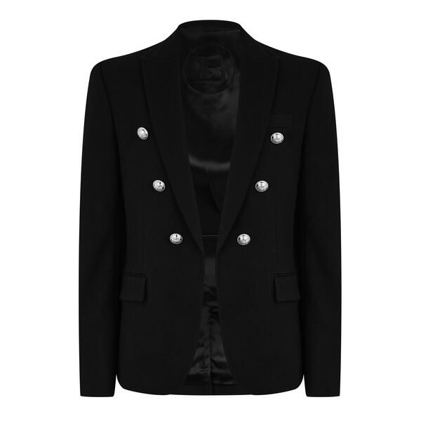 バルマン メンズ アウター ジャケット・ブルゾン コットン ブレザー Balmain Mens Buttonotch Collar Cotton Long Sleeve Blazer Noir 0PA