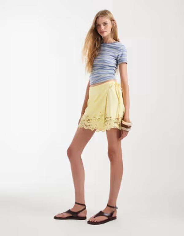 ミスセルフフリッジ レディース トップス シャツ Misselfridge baby tee ineutral stripe Cream stripe クリーム