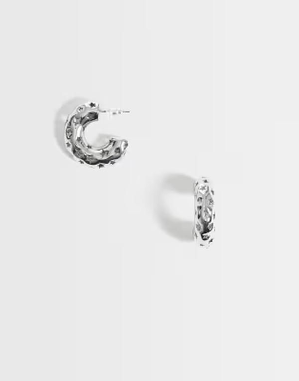 リクレイム ヴィンテージ レディース アクセサリー ピアス・イヤリング カットアウト Reclaimed Vintage cut out work star hoop earrings tone SI