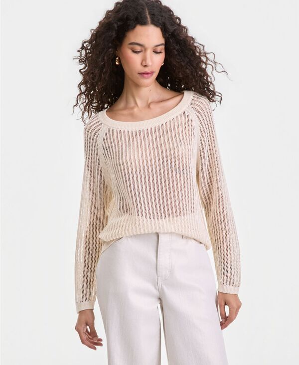アイエヌシー インターナショナル コンセプト レディース アウター ニット・セーター INC International Concepts Womens Open Weave BoatNeck Swe