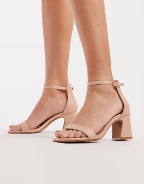 セクウェル レディース シューズ サンダル ヒール SEQWLeal block heel sandals Beige ベージュ