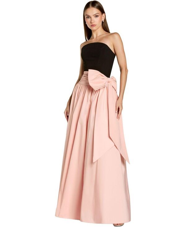 マックダガル レディース トップス ワンピース クレープ A ライン ストラップレス Mac Duggal Womenstrapless Crepe and Faille ALine Gown wit