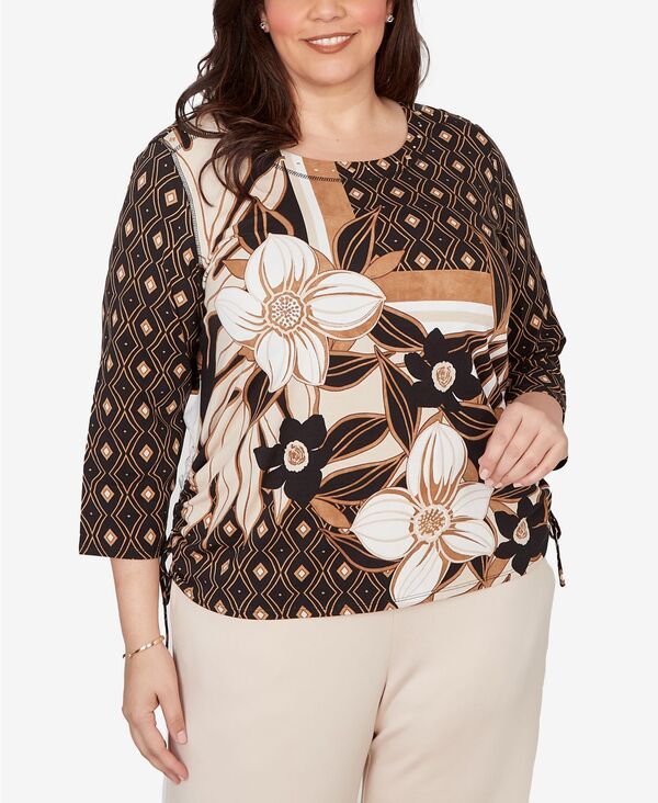 アルフレッド ダナー レディース トップス シャツ フラワー柄 プラスサイズ パッチワーク フラワー Alfredunner Plusize Seville Floral Geometric Patc
