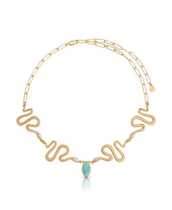 エティカ レディース アクセサリー ネックレス・チョーカー・ペンダントトップ レース ETTIKA GoldPlated Turquoiserpentina Snake Choker Necklace