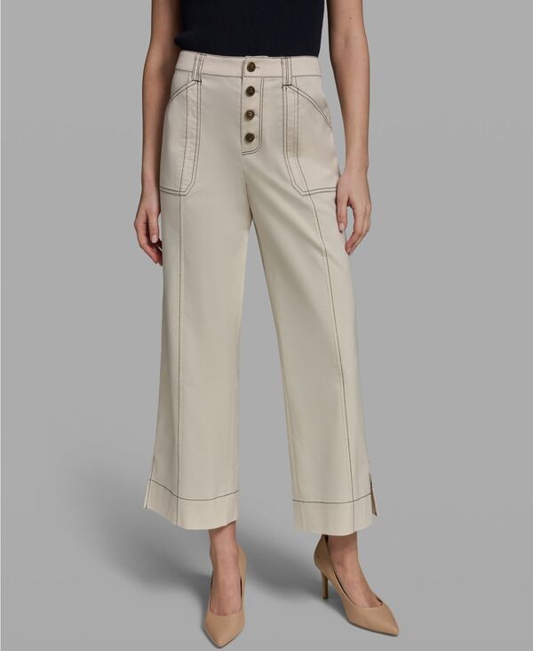カール ラガーフェルド レディース ボトムス カジュアルパンツ コントラスト アンクル KARLAGERFELD PARIS Womens Contrastitch Ankle Pants Bisbi