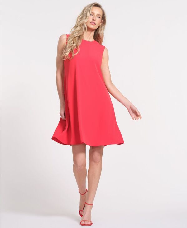 イザックミズラヒ レディース トップス ワンピース クルーネック ノースリーブ Isaac Mizrahi Womens Crewneck Sleeveless Dress Poppy Red レッド