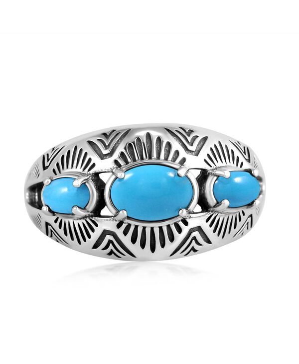アメリカンウエストジュエリー レディース アクセサリー リング American West Jewelry Sterling Sleeping Beauty 3Stone Oval Band Ring