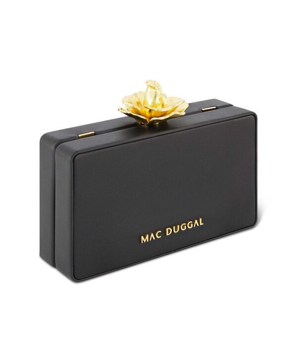 マックダガル レディース バッグ レザー Mac Duggal Nappa Leather Gold Rose Detail Box Clutch Bag Black ブラック 52,080円