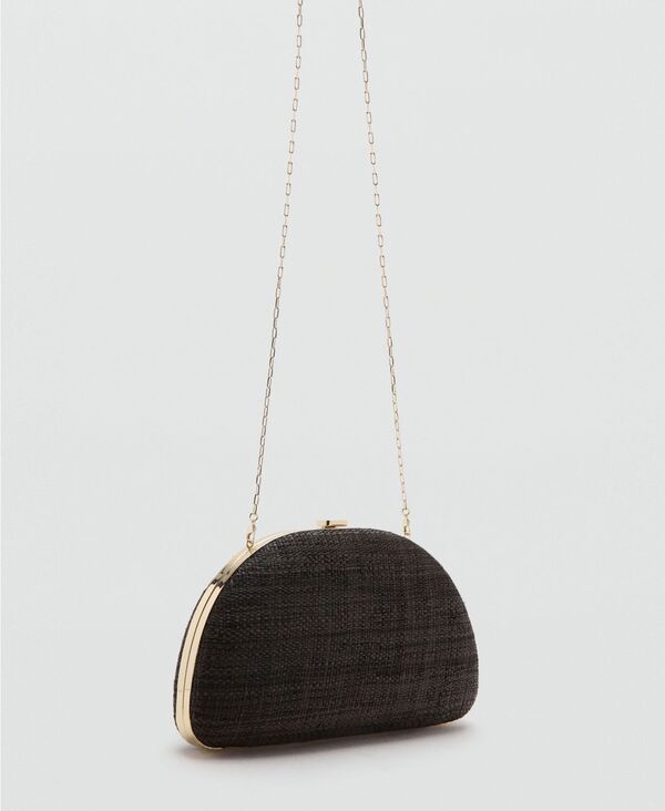 マンゴ レディース バッグ MANGO Womens Natural Fiber Clutch Bag Chocolate チョコレート