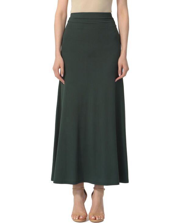 キミアンドカイ レディース ボトムスカート ギャザー マキシ Womens kimi kai Waist Ruched Maxi Skirt Forest green グリーン