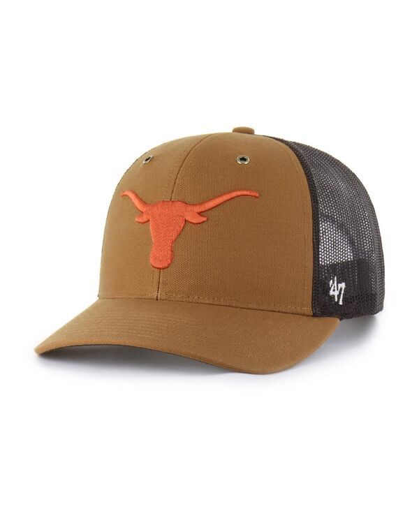 47 ブランド レディース アクセサリー 帽子 47 Brand X Carhartt Mens and Womens Brown Texas Longhorns Trucker Adjustable