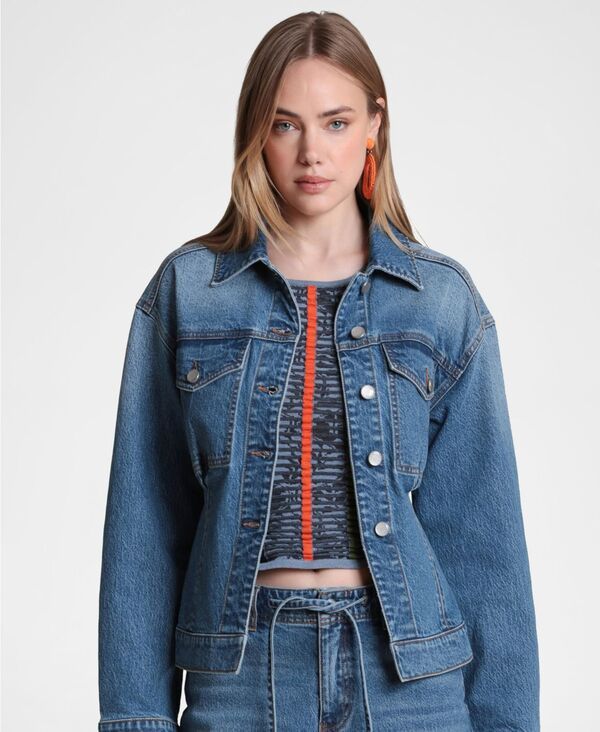 アヴェックレフィーユ レディース アウター ジャケット・ブルゾン デニム Avec Les Filles Womens Back Cinch Denim Jacket Monarch Wash デニム