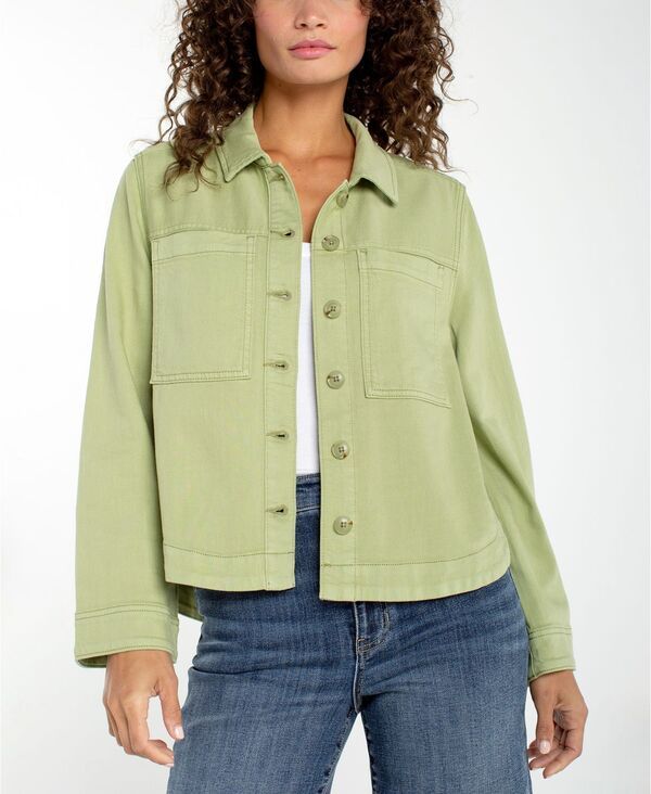 リヴァプール ロサンゼルス レディース アウター コート デニム Liverpoolos Angeles Womens HighLow Denim Shacket Lotus デニム