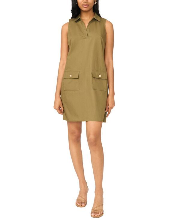 ミスク レディース トップス ワンピース ノースリーブ MSK Women sleeveless Utility Pocket Dress Olive オリーブ