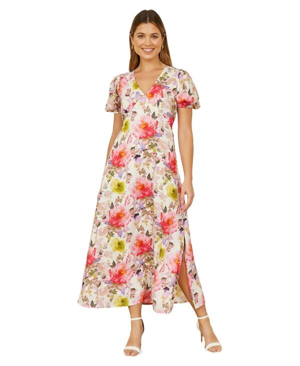 ユミキム レディース トップス ワンピース フラワー柄 ミディ フラワー Yumi Womens Floral Midi Dress Ivory アイボリー
