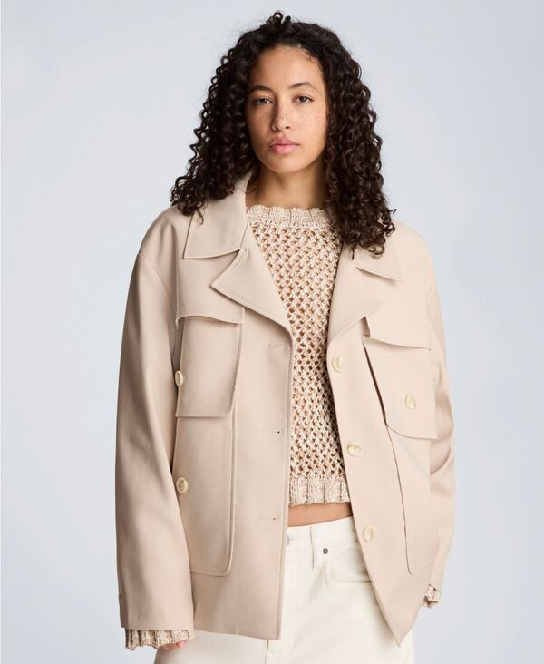ケネスコール レディース アウター ジャケット・ブルゾン Kenneth Cole Womens MultiPocket ButtonFront Jacketimeless Taupe トープ