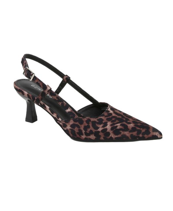 バーネス レディース シューズ パンプス ヒール BERNESS Womens Joanna Slingbackitten Heels Leopard アニマル