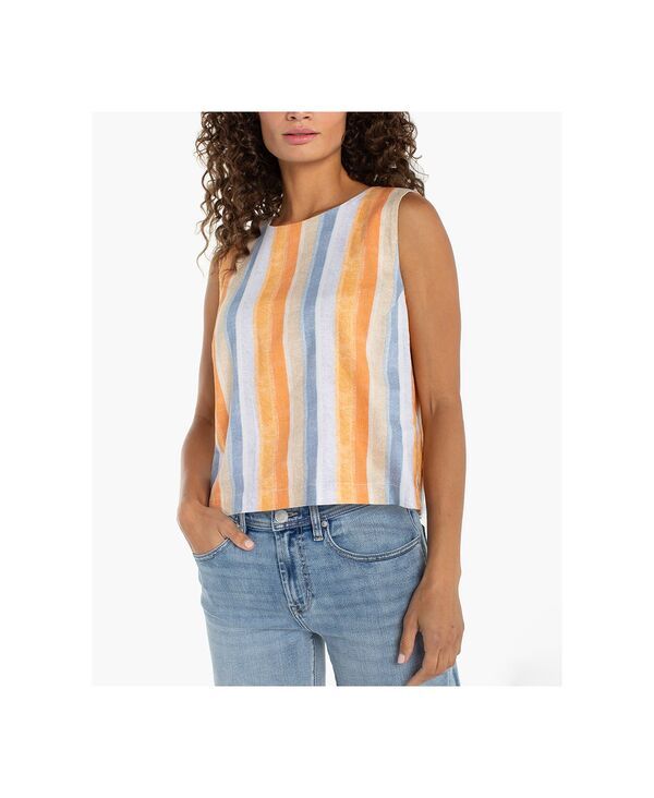 リヴァプール ロサンゼルス レディース トップス シャツ クルーネック ノースリーブ Liverpoolos Angeles Womenstriped Sleeveless Crew Neck Top