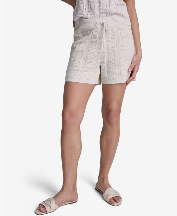 ビーシビージー レディース ボトムス ハーフパンツ・ショーツ プリント ショートパンツ BCBG Womens Geometric Printed PullOn Shorts White ホワイト