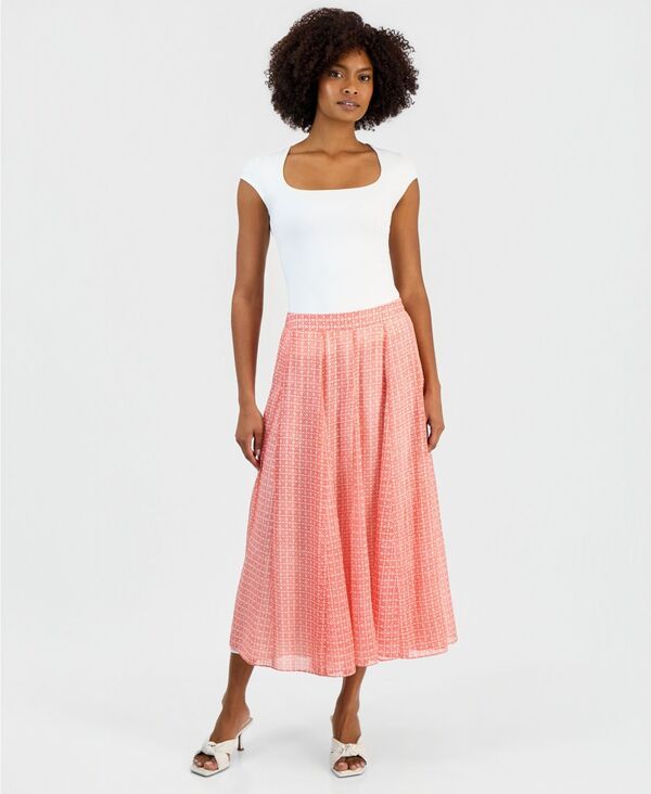 ヴィンスカムート レディース ボトムスカート プリーツ Vince Camuto Womens PullOn PleatedWaist Skirt Lobste red レッド 15,360円