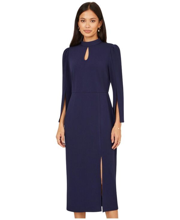 ユミキム レディース トップス ワンピース モックネック ミディ Yumi Womens Mock Neckeyhole Tailo red Midi Dress Green グリーン