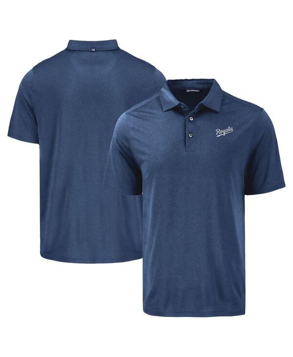 カッターアンドバック メンズ トップス ポロシャツ Cutter Buck Mens Navy Kansas City Royals Coastlinepicomfort Eco Polo Shirt