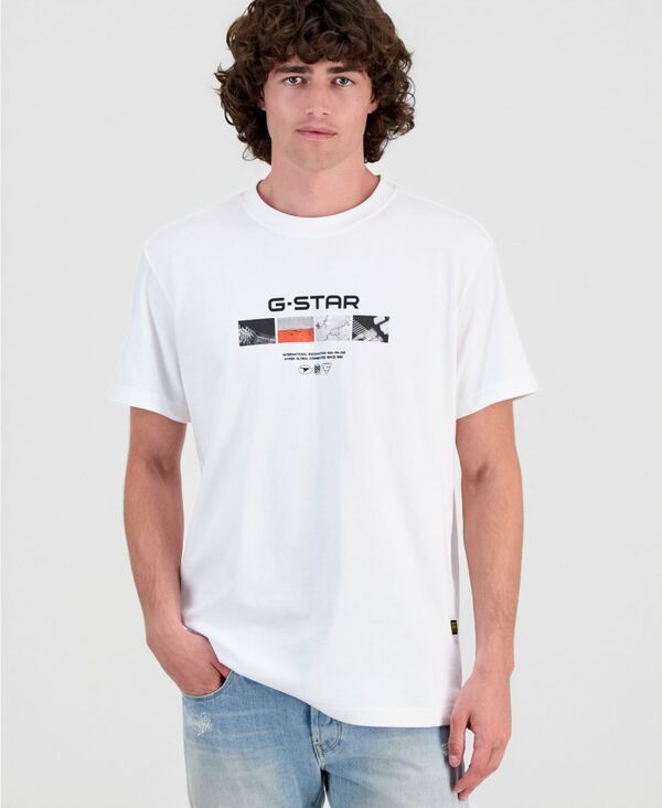 ジースター メンズ トップス Tシャツ プリント グラフィック GStaraw Mens Multi Print Graphic TShirt White ホワイト