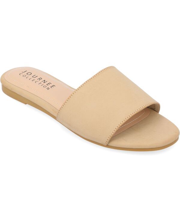 ジュルネ コレクション レディース シューズ サンダル Journee Collection Womens Kolinna Single Band Slide Flat Sandals Nude