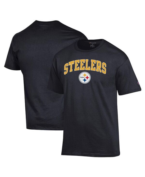 チャンピオン メンズ トップス Tシャツ ロゴ Champion Mens Black Pittsburgh Steelers Arch Over Logo TShirt Black ブラック