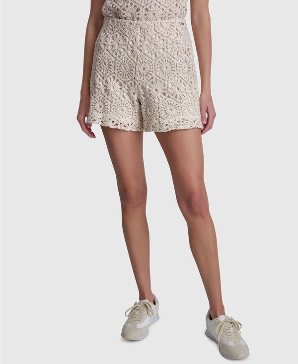 ダナキャランニューヨーク レディース ボトムス ハーフパンツ・ショーツ ショートパンツ DKNY Jeans Womens HighRise Crochet Shorts Natural
